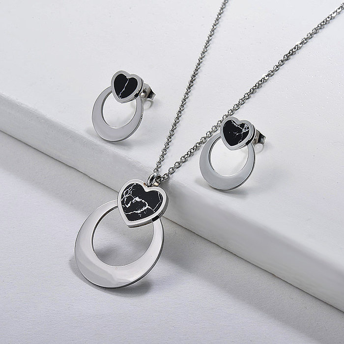 Simple Heart Geometric Jewelry Sets