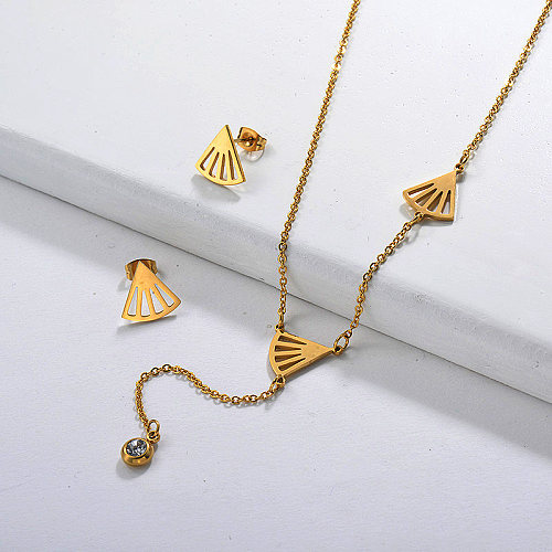 Stainless Steel Y Shaped Necklace Jewelry Sets