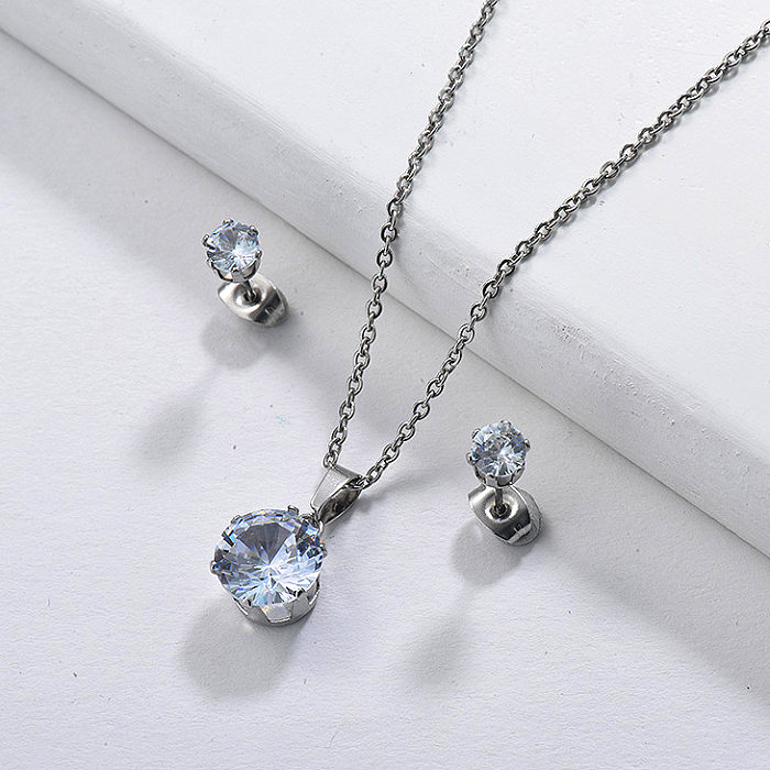 Simple Cubic Zircon Jewelry Sets
