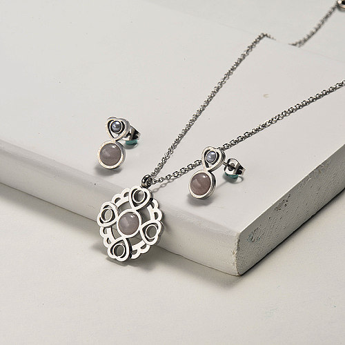 Conjuntos de joyas de collar de libélula de piedras preciosas