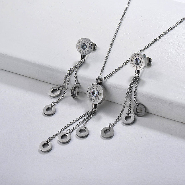 Cubic Zircon Tassel Jewelry Sets