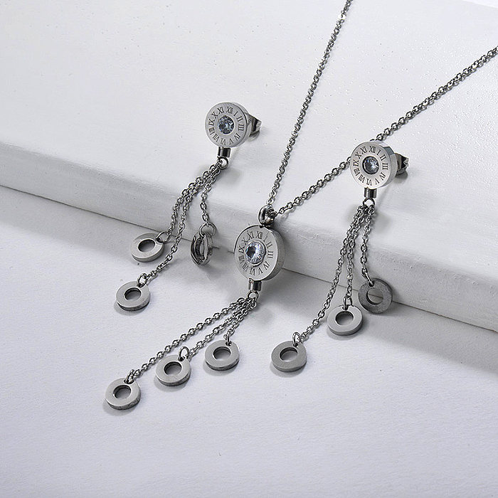 Cubic Zircon Tassel Jewelry Sets