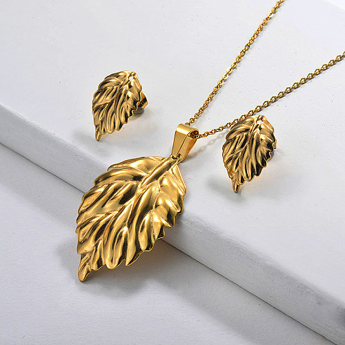 Leaf Gold Plated Jewelry Sets