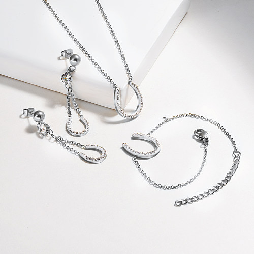 Crystal Necklace Bracelet Earring Jewelry Sets