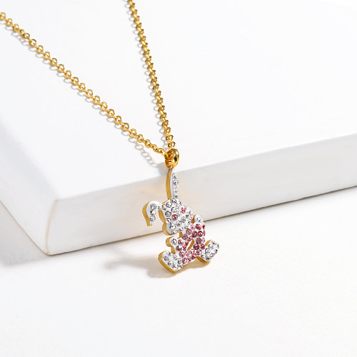 Collar de oro estilo arcilla con diamantes de moda