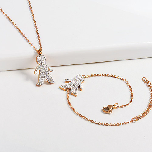 Crystal Necklace Bracelet Jewelry Sets