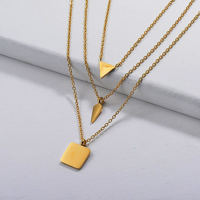 Gold Plated Dainty Multilayred Necklace002