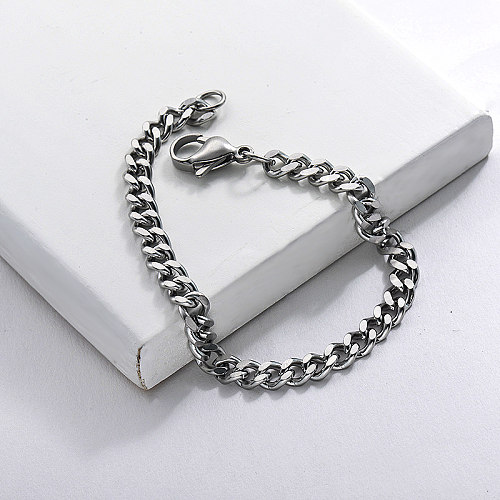 Pulsera de cadena de acero inoxidable para mujer y para hombre