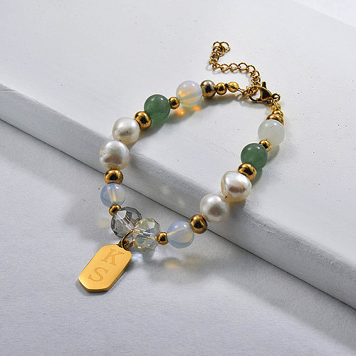 Süßwasser Perlen Charme Perlen Armbänder004