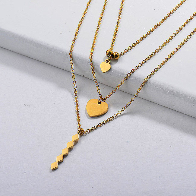Gold Plated Dainty Multilayred Necklace005