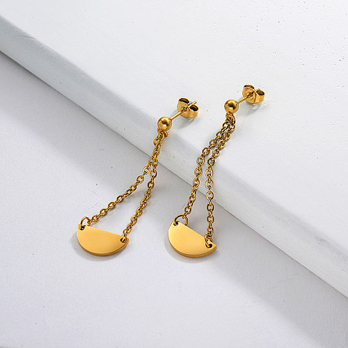 Gold Fan Dangle Earring