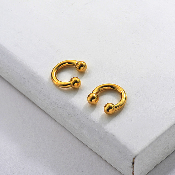 Ear Cuff Huggie Chapado En Oro