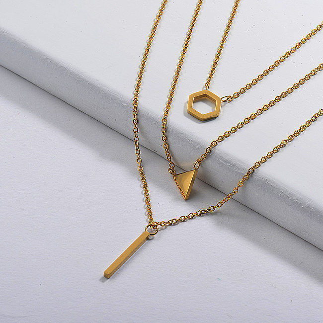 Gold Plated Dainty Multilayred Necklace003