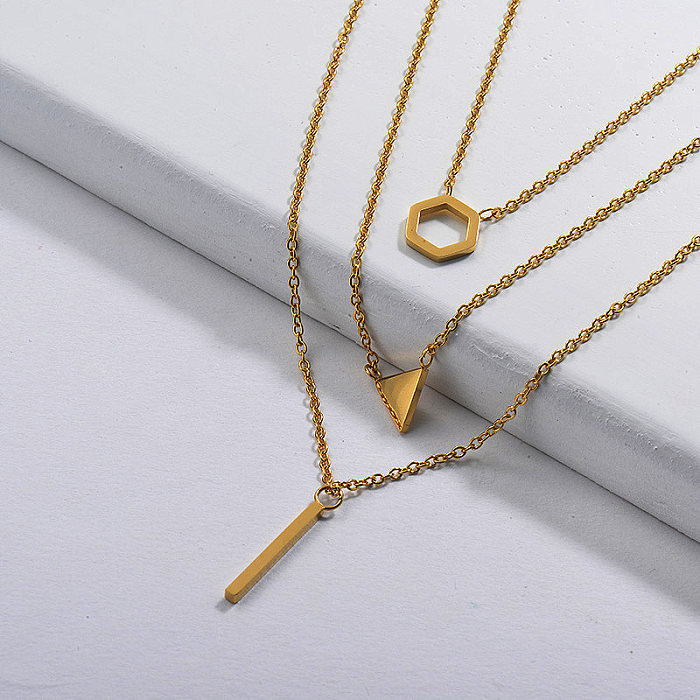 Gold Plated Dainty Multilayred Necklace003