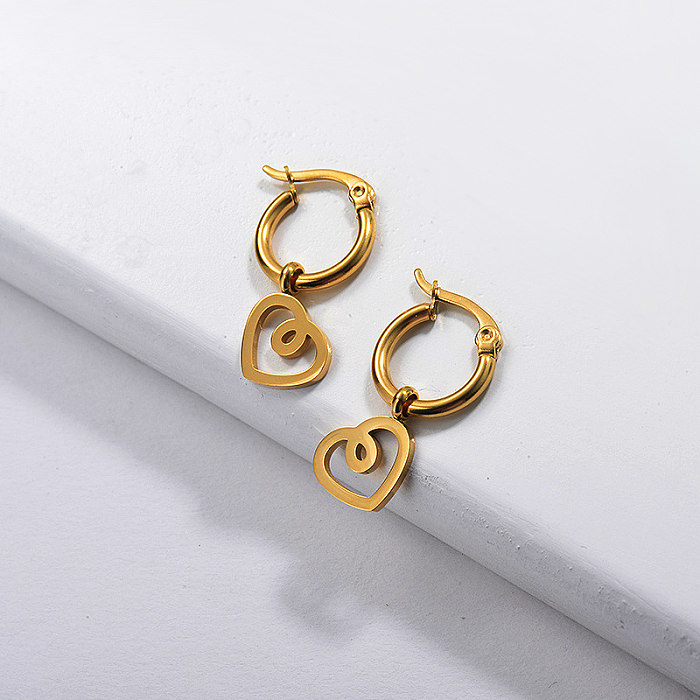 Dainty Heart Drop Earring