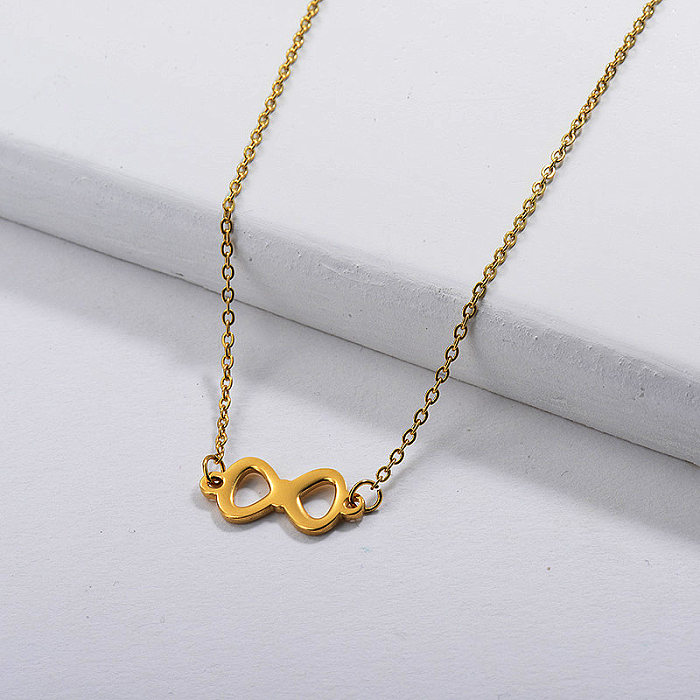 Collar Infinito Dorado Simple Dorado