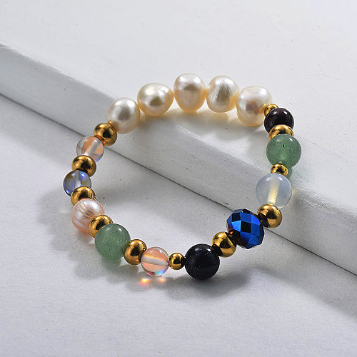 Süßwasser Perlen Charme Perlen Armbänder