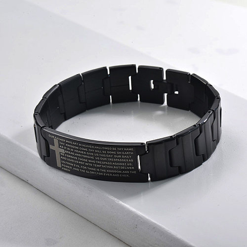 pulsera de modelos de explosion moda en acero negro inoxidable para hombre -SSBTG1154517