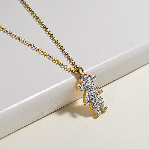 Collar de oro de diamantes de arcilla de estilo de moda humanoide