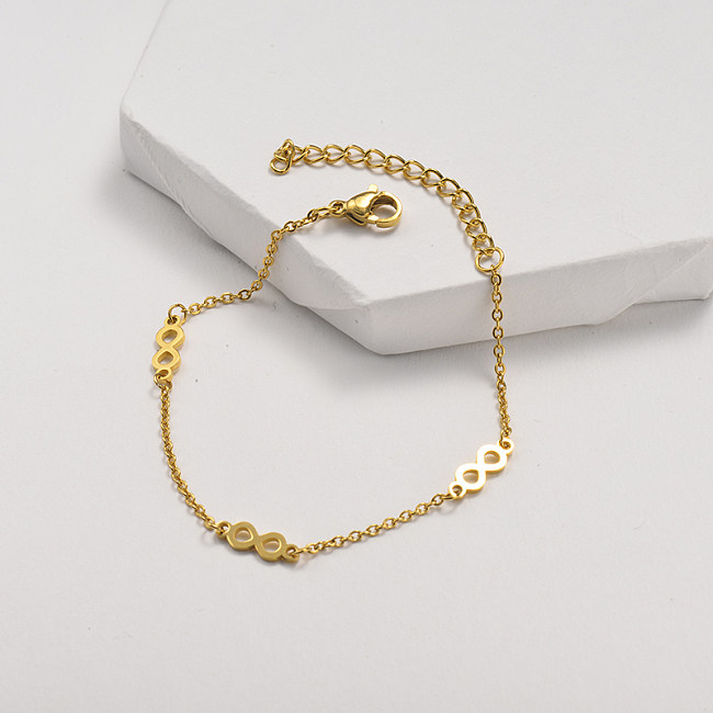 Popular golden stainless steel bracelet with pineapple pendant
