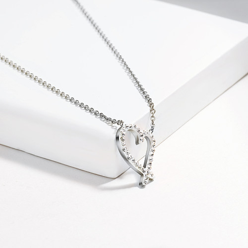 Collar de plata estilo diamante de arcilla de moda