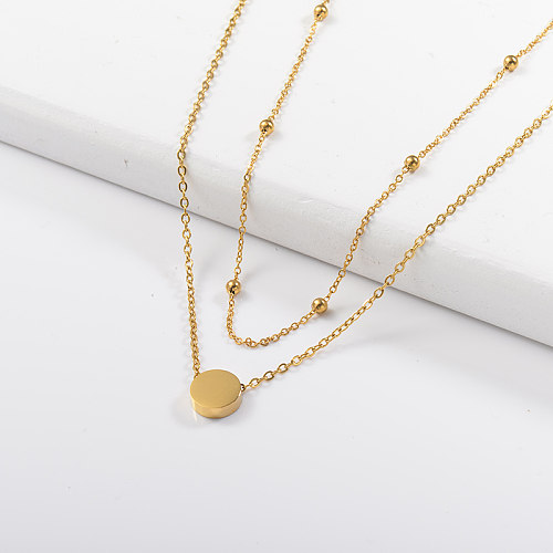 gold Simple and stylish layered necklace