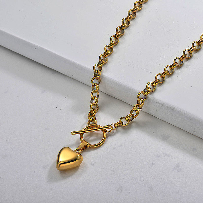 Trendy Gold Plated Heart Necklace