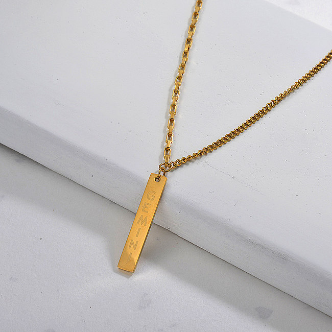 Wholesale Stainless Steel Rectangle Dainty Necklace