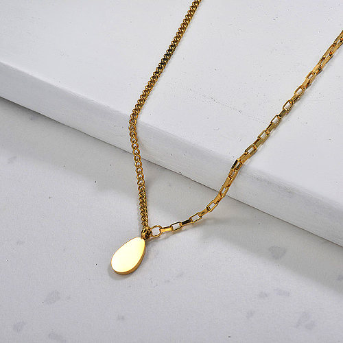 Wholesale Stainless Steel Geometric Drop Dainty Necklace