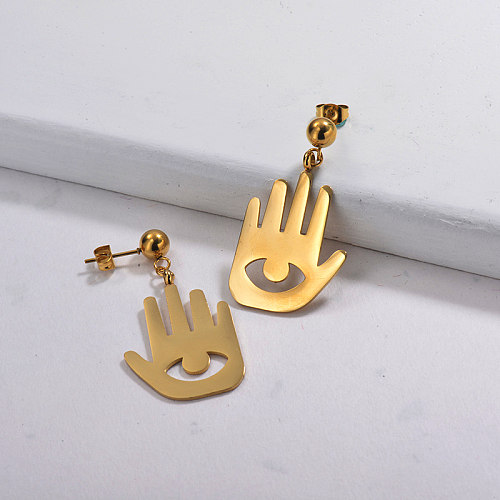 Chic Gold Plated Drop Hands Statement Earirng