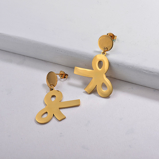 Gold Plated Ribbon Statement Earrings