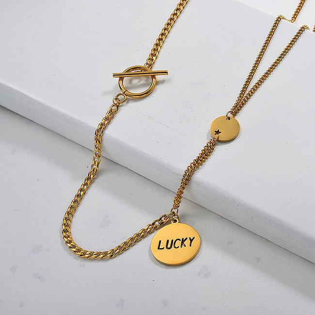 Großhandel Chic vergoldete Glück Halskette für Mädchen