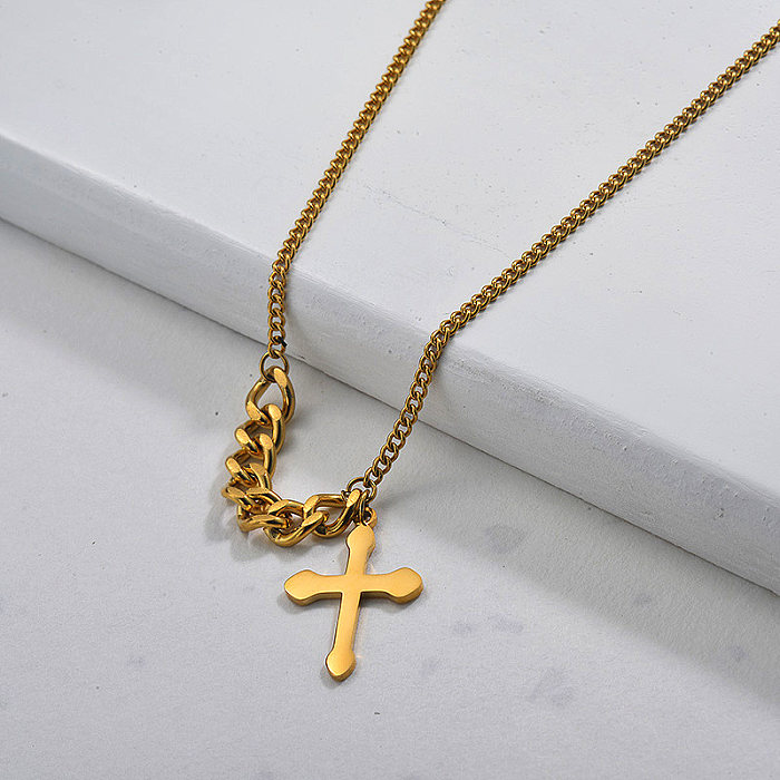 Verkauf Online vergoldete Kreuz Halskette