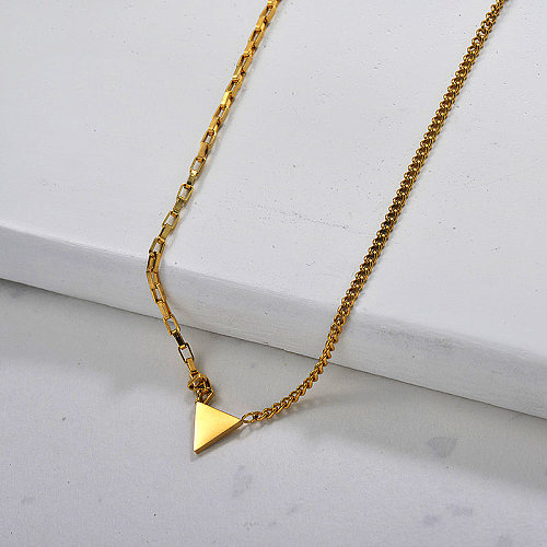 Wholesale Stainless Steel Triangle Dainty Necklace