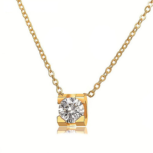 Collar de oro con diamantes grandes de moda