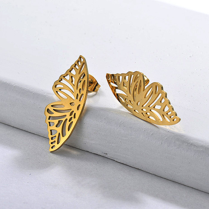 Chic Gold Butterfly Earrings
