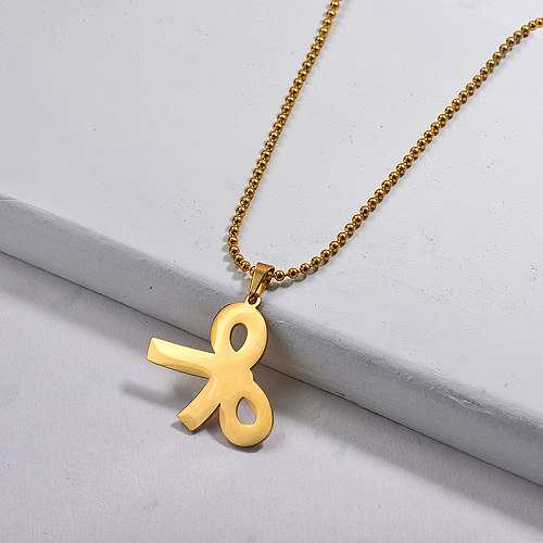 Wholesale Stainless Steel Ribbon Pendant Necklace