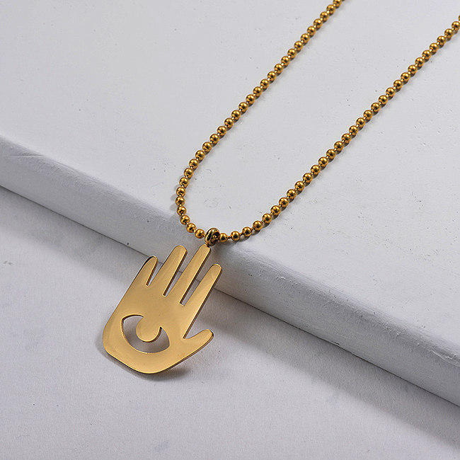 Wholesale Stainless Steel Statement Hands Pendant Necklace