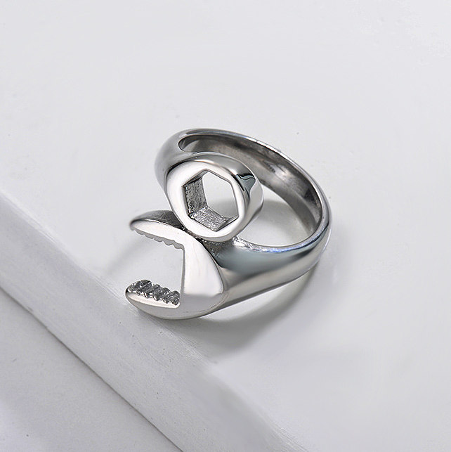 الجملة أزياء الفولاذ المقاوم للصدأ الفضة برغي خاتم الزواج