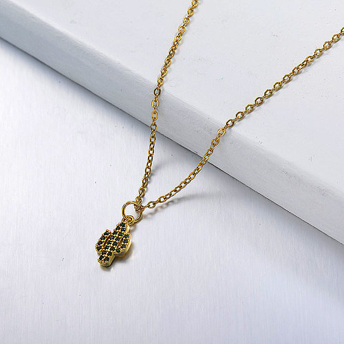 Simple and fashionable cactus-shaped gold necklace