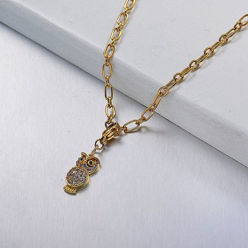 Little Star Diamond Owl statement necklaces