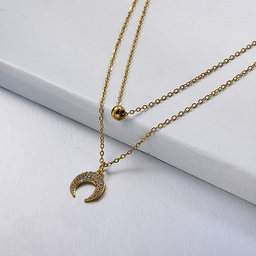 gold moon Layered necklace