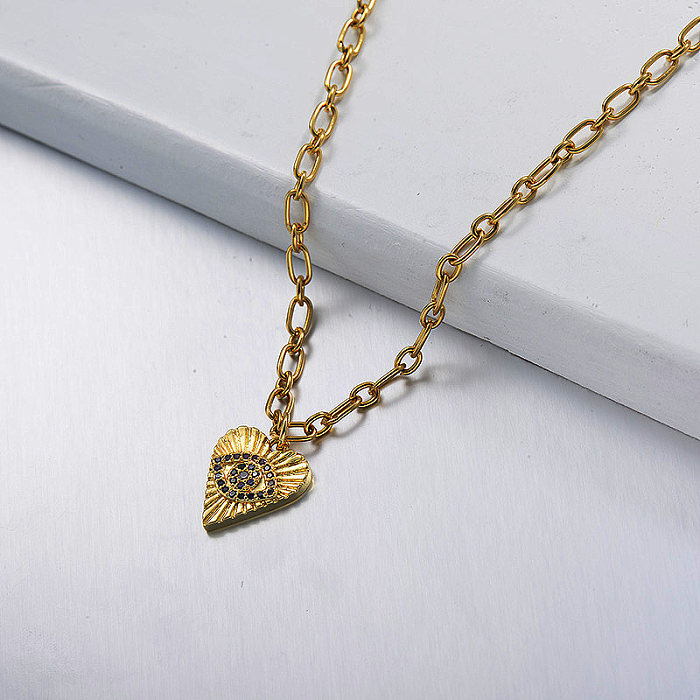 Herzförmige Halskette aus Diamant und Gold