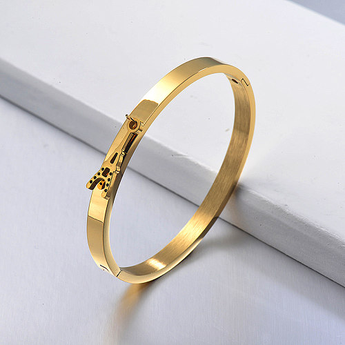 Fashion solid stainless steel gold bracelet with Paris tower pendant