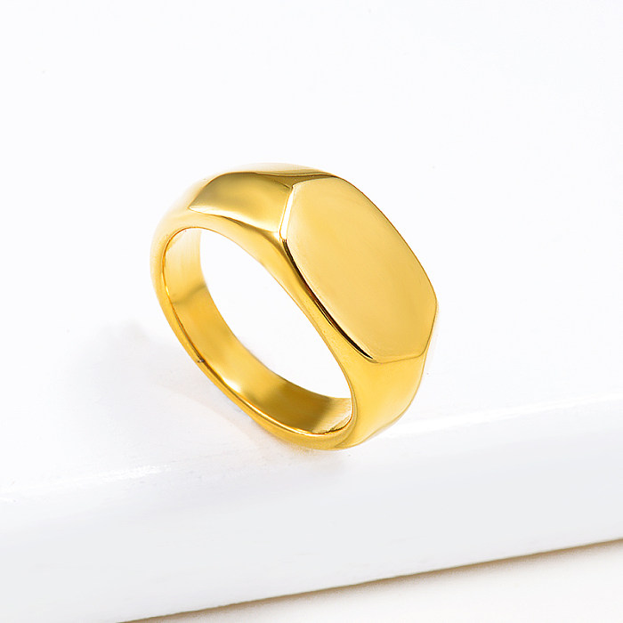 Anel de casamento banhado a ouro da moda em aço inoxidável