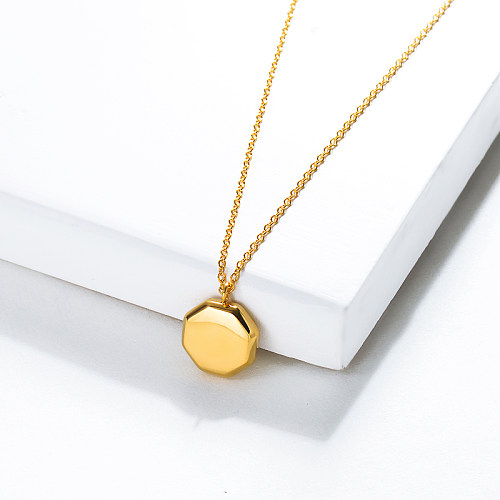 Simple style round gold necklace