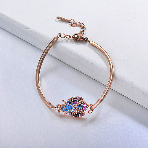Rosegold Plated Classic Insect Pendant with Simple Bracelet