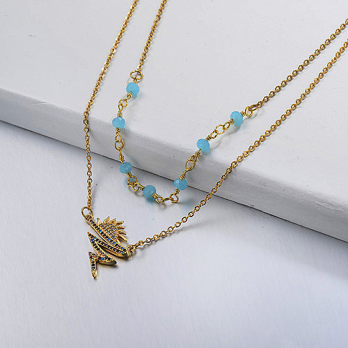 Colar de ouro estilo Little Sun da moda