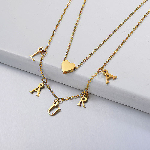 Personalized name gold layered necklace