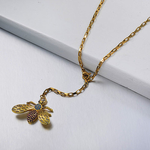 Fashion gold bee necklace